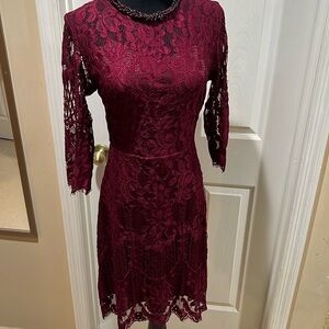 Burgundy Lace Dress